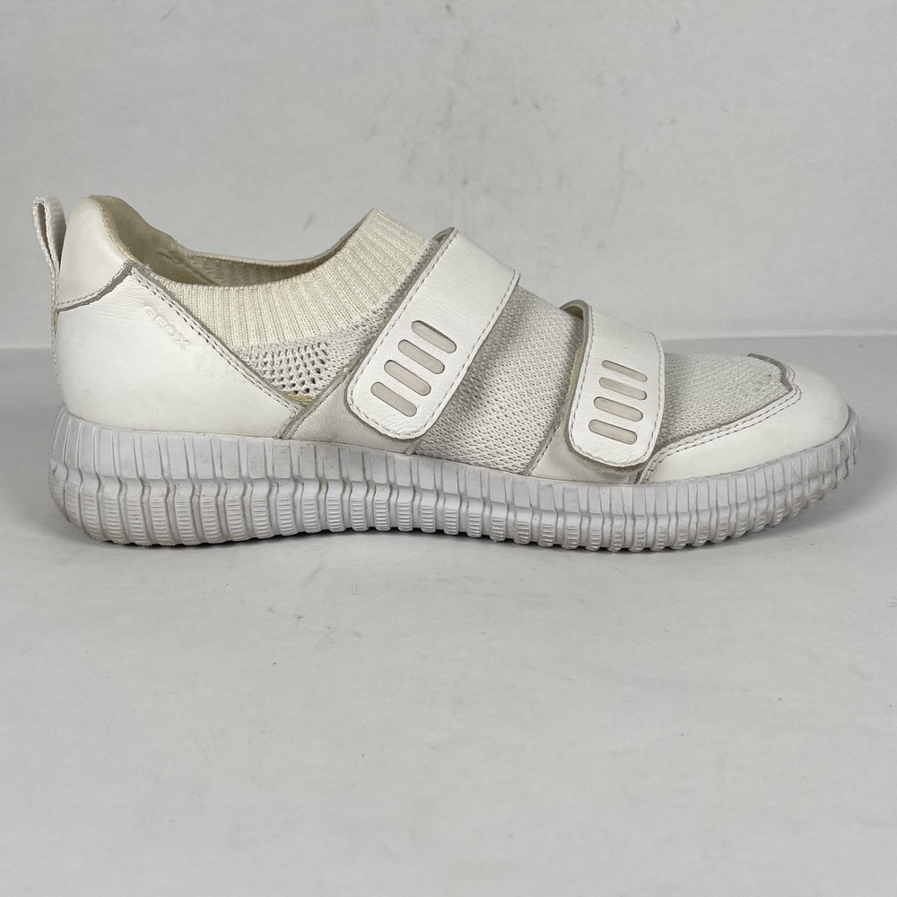 Geox Respira Shoes Womens Size 7 White Leather Mesh Comfort Breathable Sneakers